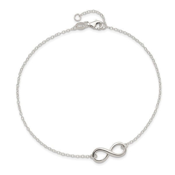 Sterling Silver 10-inch Infinity Anklet