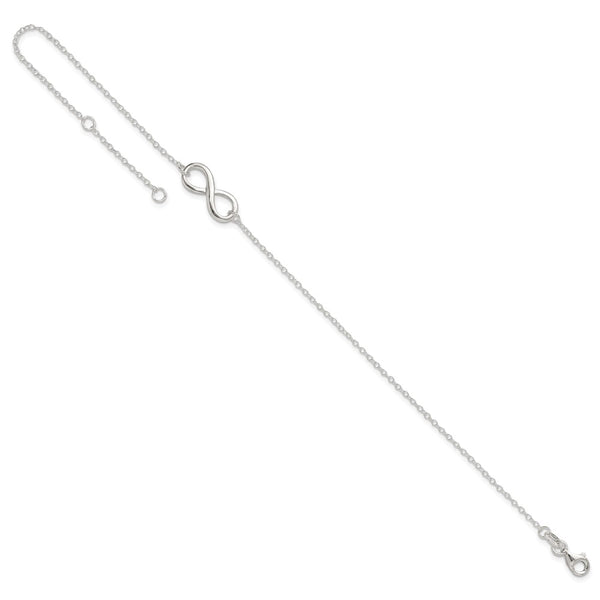 Sterling Silver 10-inch Infinity Anklet