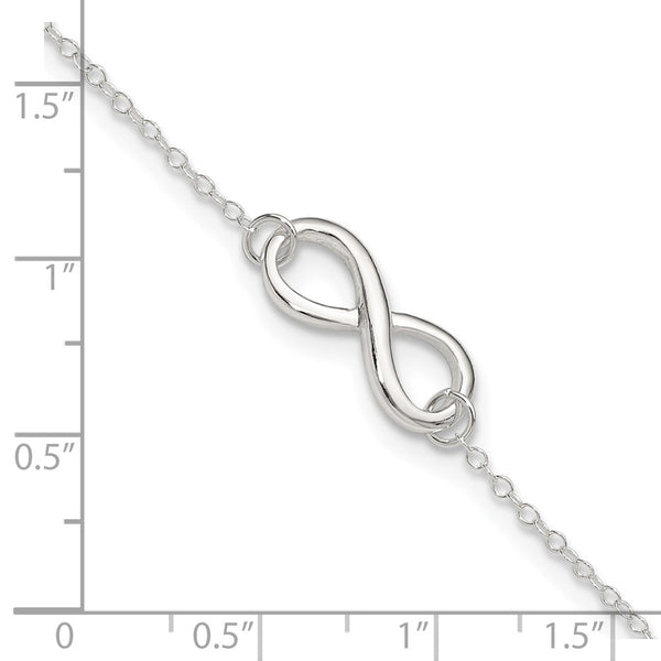 Sterling Silver 10-inch Infinity Anklet