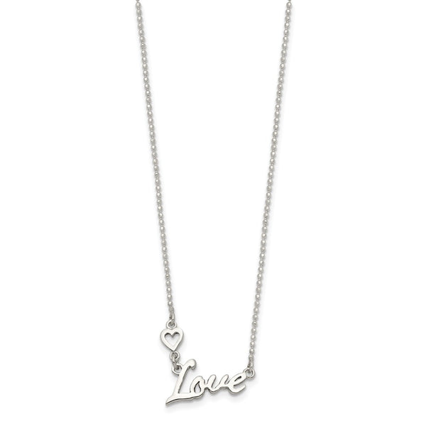 Sterling Silver 18-inch Heart Necklace