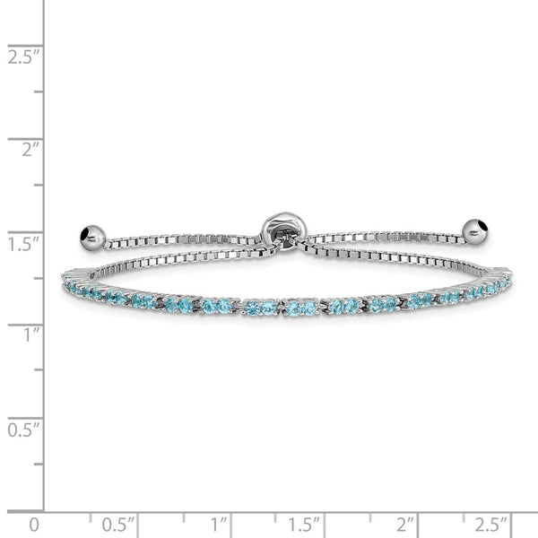 Sterling Silver Cubic Zirconia Bolo Birthstone Bracelet