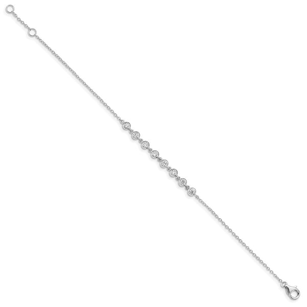 Sterling Silver Round Cubic Zirconia 6.75-inch Bracelet