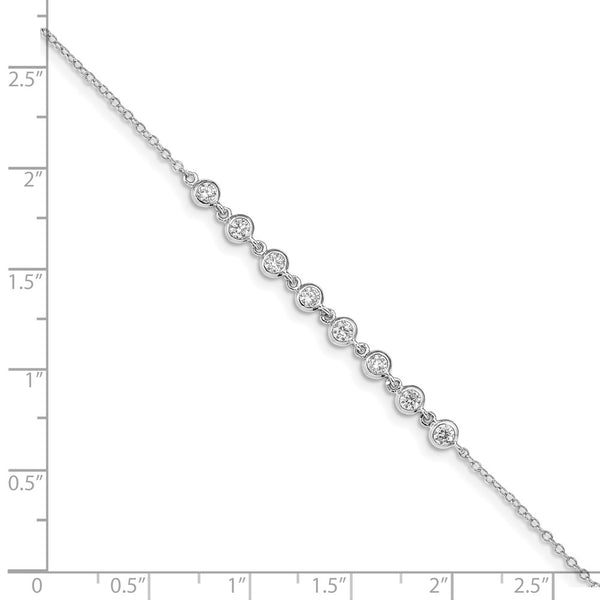 Sterling Silver Round Cubic Zirconia 6.75-inch Bracelet