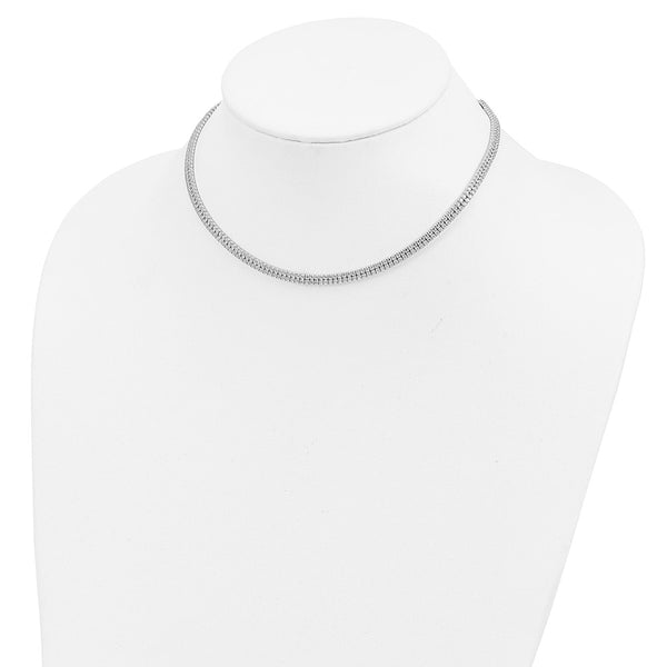 Sterling Silver Cubic Zirconia 16-inch Fancy Tennis 2-inch Extender Necklace