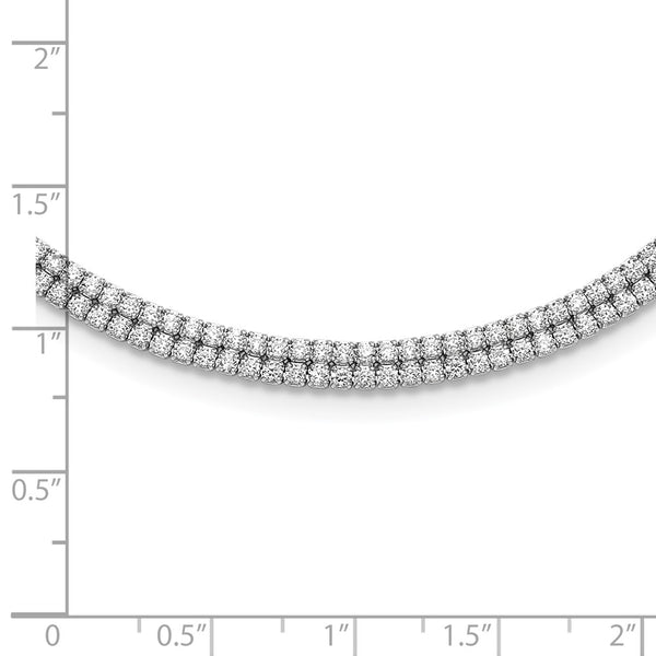 Sterling Silver Cubic Zirconia 16-inch Fancy Tennis 2-inch Extender Necklace