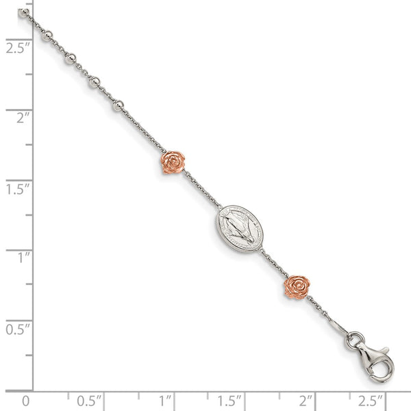 Sterling Silver 8-inch Religious Bracelet