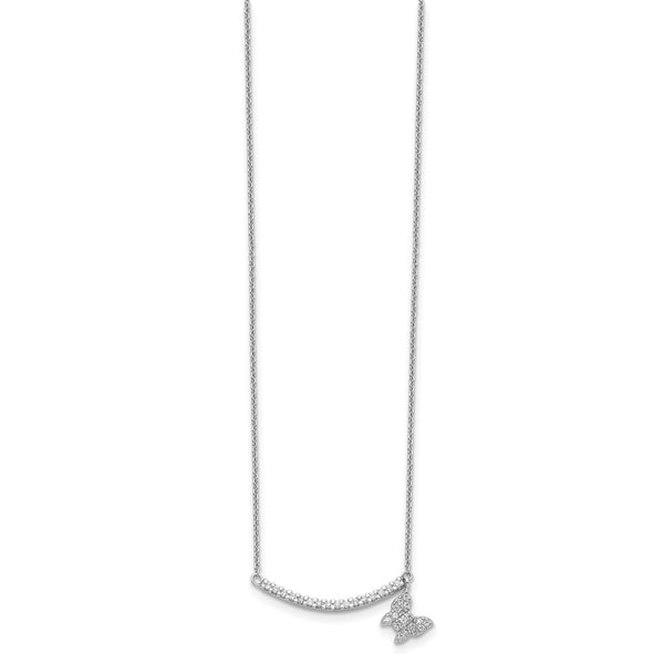 Sterling Silver Cubic Zirconia 17.5-inch Butterfly Necklace