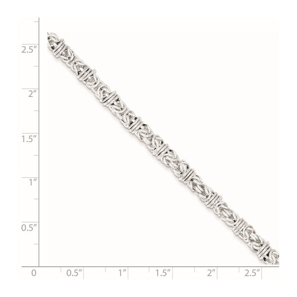 Sterling Silver Round 8.5-inch 5MM Lobster Clasp Fancy Bracelet