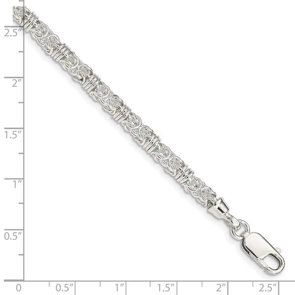 Sterling Silver Round 8.5-inch 5MM Lobster Clasp Fancy Bracelet