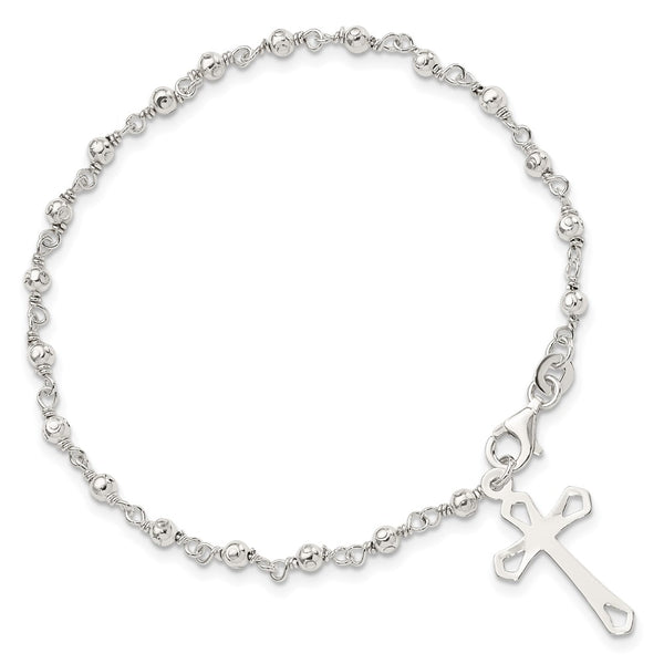 Sterling Silver 7.5-inch Rosary Bracelet