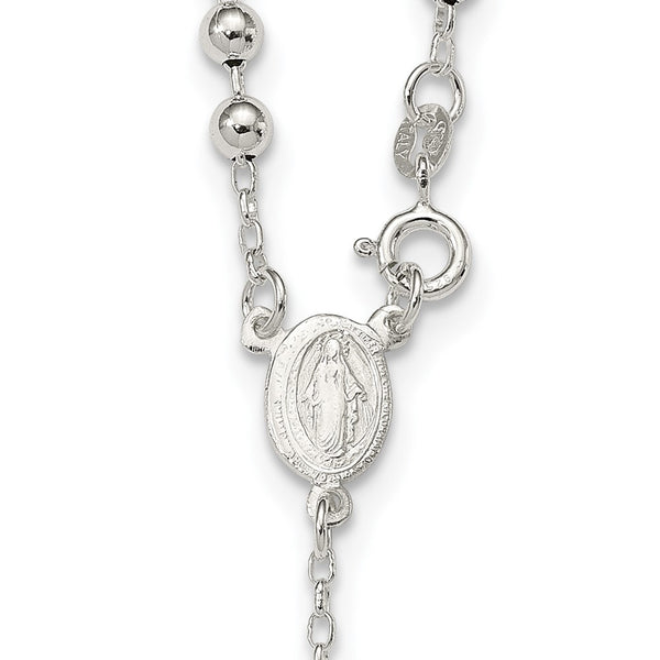 Sterling Silver 18-inch Rosary Necklace