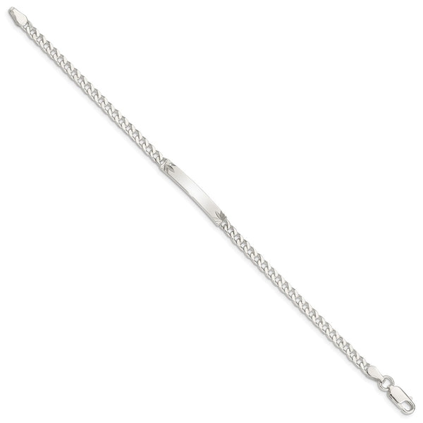 Sterling Silver 7-inch 3MM Lobster Clasp Curb ID Bracelet