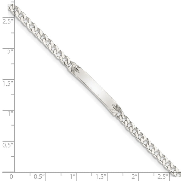 Sterling Silver 7-inch 3MM Lobster Clasp Curb ID Bracelet