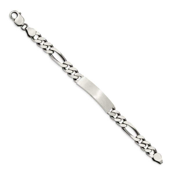 Sterling Silver 8-inch 8MM Lobster Clasp Figaro ID Bracelet