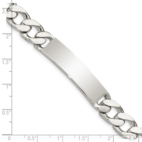 Sterling Silver 7.5-inch 10MM Lobster Clasp Curb ID Bracelet