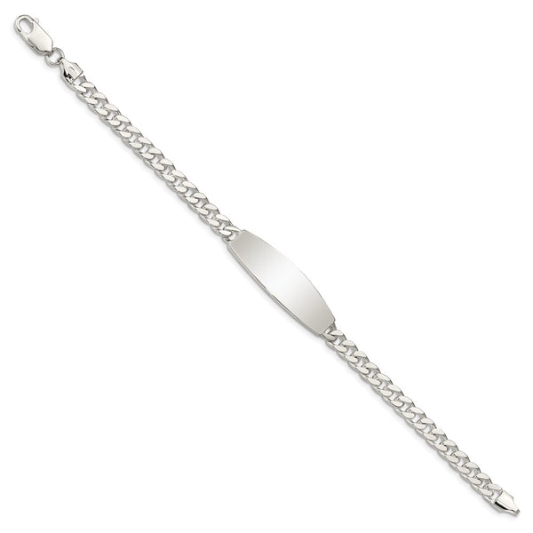 Sterling Silver 7.5-inch 6MM Lobster Clasp Curb ID Bracelet