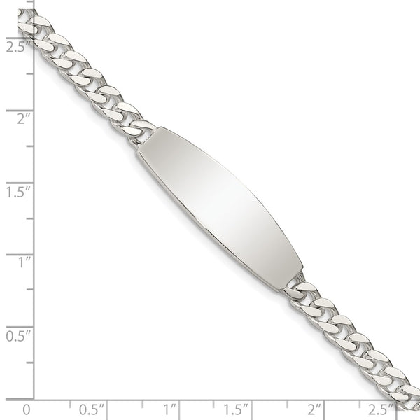 Sterling Silver 7.5-inch 6MM Lobster Clasp Curb ID Bracelet
