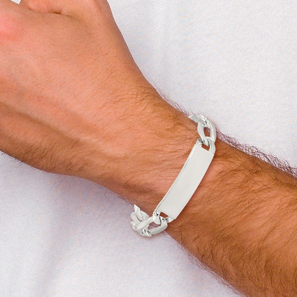 Sterling Silver 8.5-inch 13MM Figaro ID Bracelet