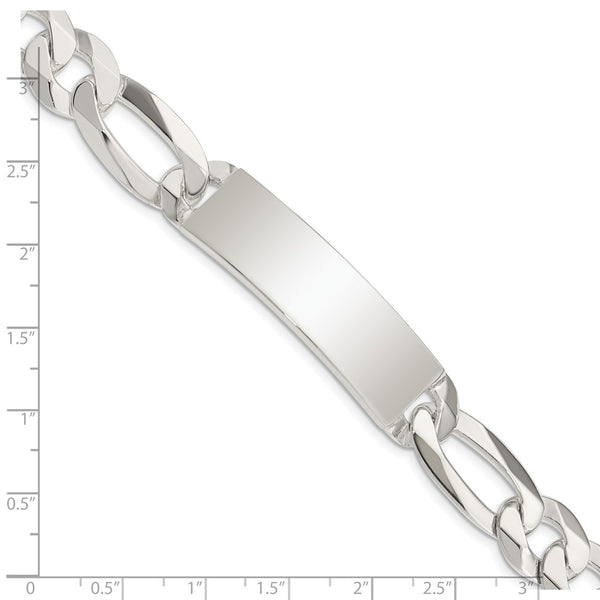 Sterling Silver 8.5-inch 13MM Figaro ID Bracelet