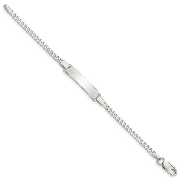 Sterling Silver 5.5-inch 6MM Childrens Lobster Clasp ID Bracelet
