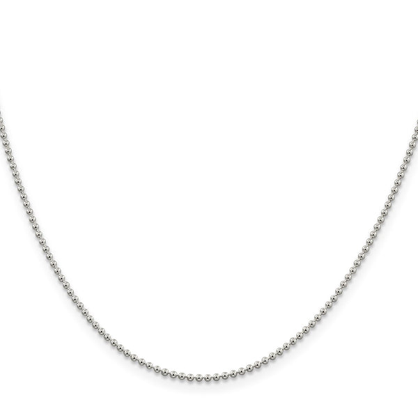 Sterling Silver 18-inch 1.5MM Lobster Clasp Beaded Chain