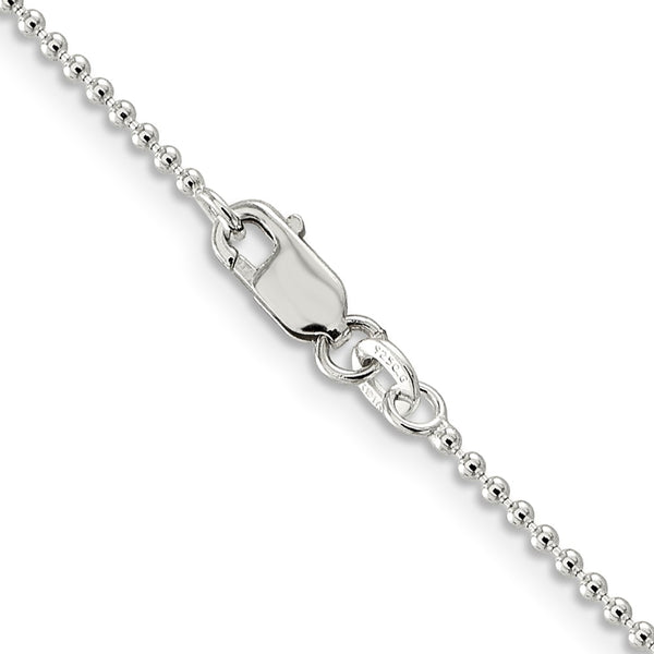 Sterling Silver 18-inch 1.5MM Lobster Clasp Beaded Chain
