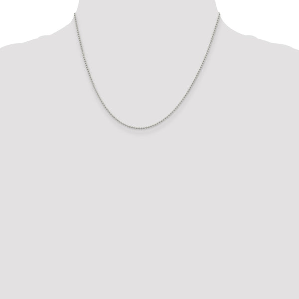 Sterling Silver 18-inch 1.5MM Lobster Clasp Beaded Chain