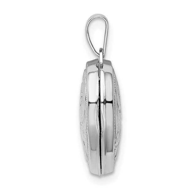 Sterling Silver 16X15MM Heart Locket Pendant. Chain Not Included