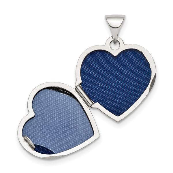 Sterling Silver 16X15MM Heart Locket Pendant. Chain Not Included