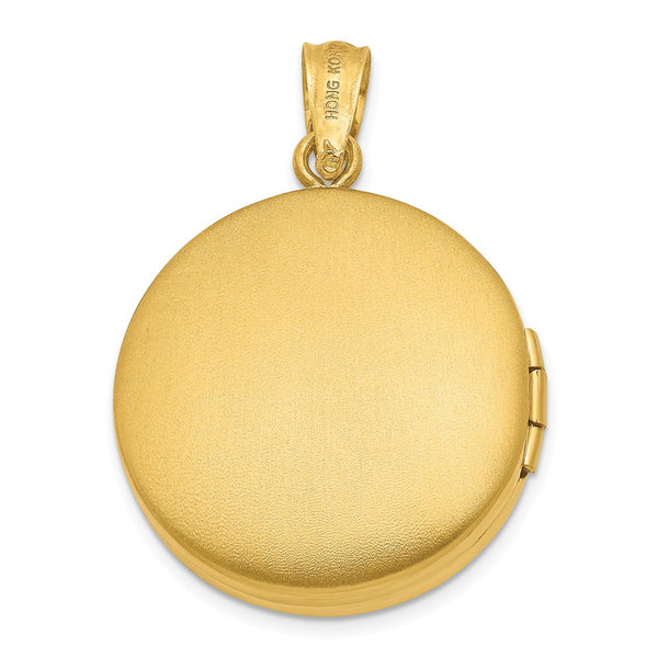 Gold Plated Sterling Silver 20MM Diamond Accent Locket Pendant. Chain Not Included