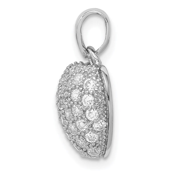 Sterling Silver Cubic Zirconia Heart Pendant. Chain Not Included