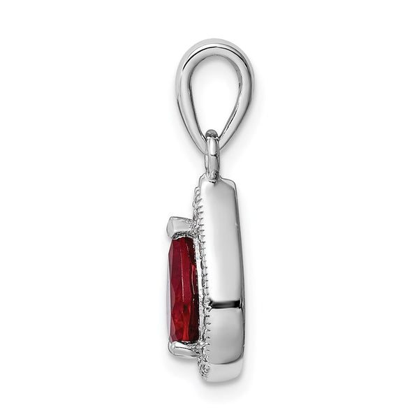 Sterling Silver Pear Cubic Zirconia Pendant. Chain Not Included