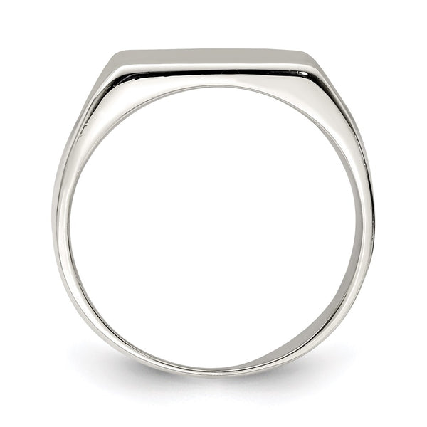 Sterling Silver 12X14MM Closed Back Signet Ring. Size 10