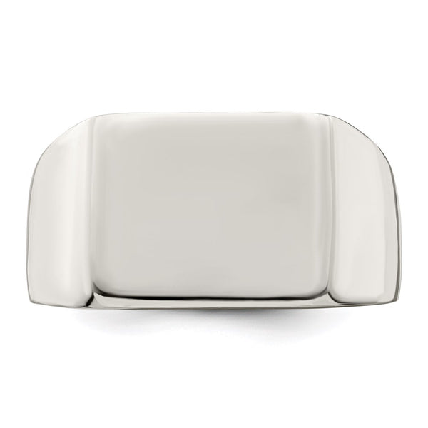 Sterling Silver 12X14MM Closed Back Signet Ring. Size 10
