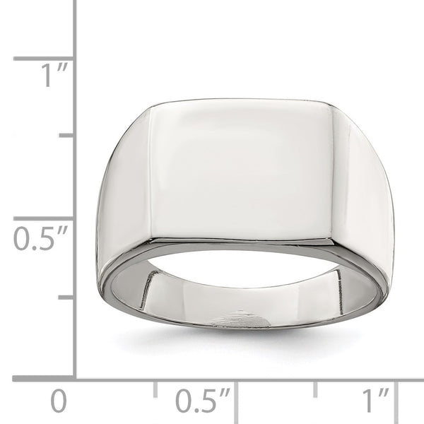Sterling Silver 12X14MM Closed Back Signet Ring. Size 10