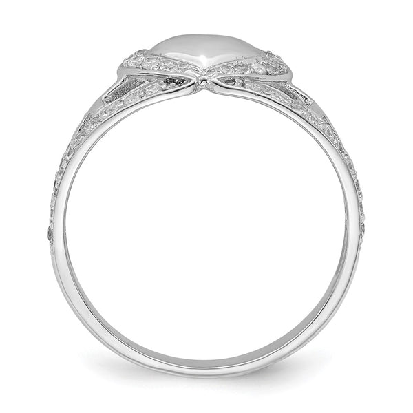 Crossed Pure Heart Ring