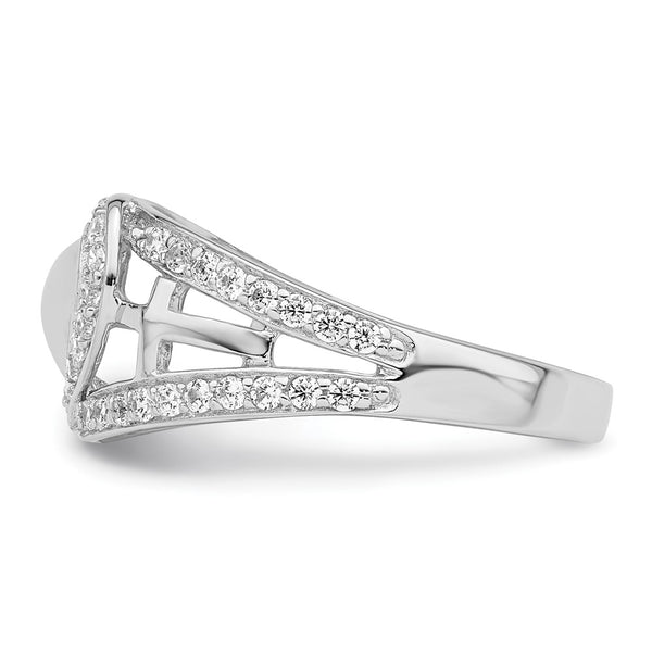 Crossed Pure Heart Ring