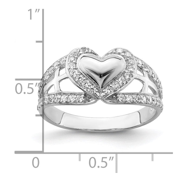 Crossed Pure Heart Ring