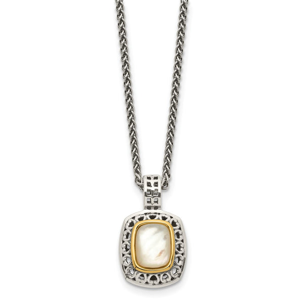 Mother of Pearl 18-inch Pendant in Sterling Silver