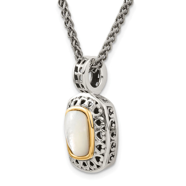 Mother of Pearl 18-inch Pendant in Sterling Silver