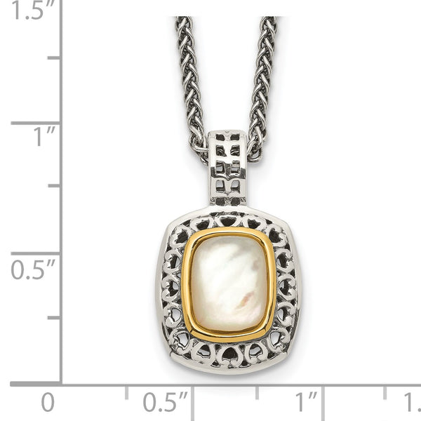 Mother of Pearl 18-inch Pendant in Sterling Silver
