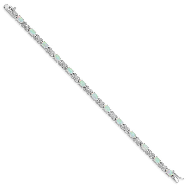 Sterling Silver Opal 7-inch 6MM Tennis Bracelet