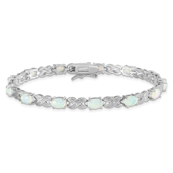 Sterling Silver Opal 7-inch 6MM Tennis Bracelet
