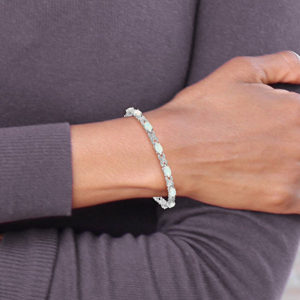 Sterling Silver Opal 7-inch 6MM Tennis Bracelet