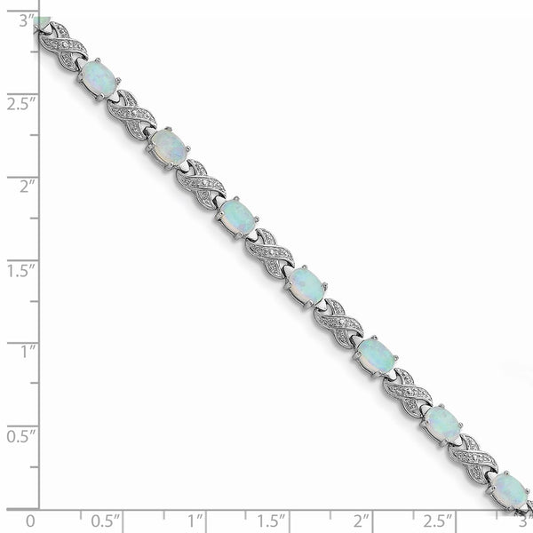 Sterling Silver Opal 7-inch 6MM Tennis Bracelet