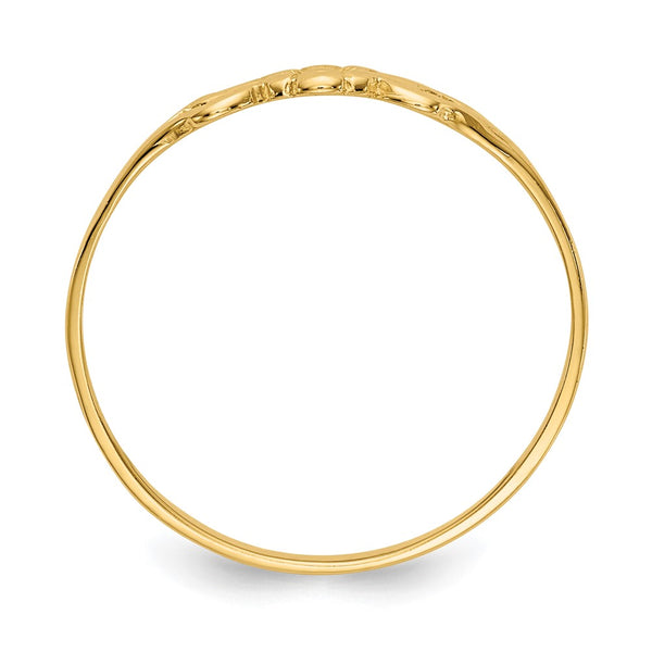 14KT Yellow Gold Childrens Flower Ring. Size 5