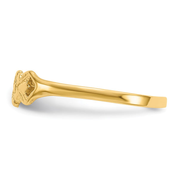 14KT Yellow Gold Childrens Flower Ring. Size 5