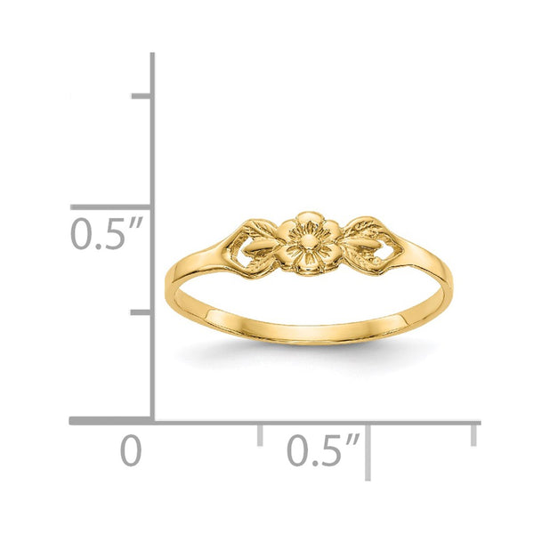 14KT Yellow Gold Childrens Flower Ring. Size 5