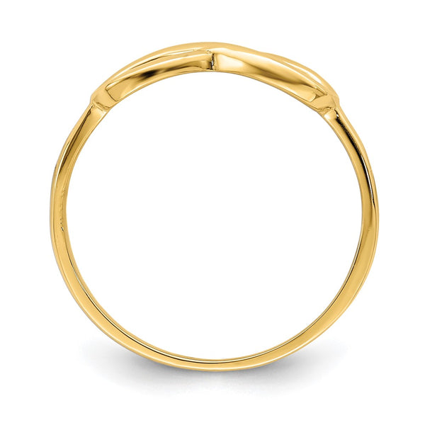 14KT Yellow Gold Infinity Ring. Size 7