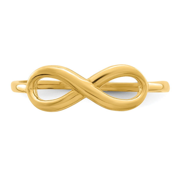 14KT Yellow Gold Infinity Ring. Size 7